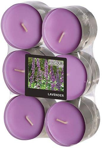 GALA Flavour by Maxi Duftlichte Ø 58 mm, 24 mm violett - Lavender 96921 Duftkerzen Maxi-Teelichter Duft-Teelichter, 12 Stück