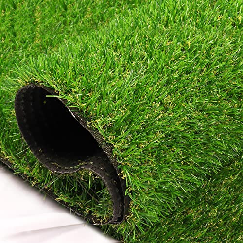 Green Artificial Grass 4FT 11in x 8 FT, Heyroll 0.8 Fake Grass Turf Mat, Indoor Outdoor Artificial Lawn Rug, Dogs Pet Synthetic Grass Carpet for Landscape Garden Backyard Patio,Customized