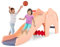 COSTWAY Rutsche Outdoor, 4 in 1 Kinder Rutsche & Tunnel & Basketballkorb & Leiter, Elefant Kinderrutsche In- und Outdoor, für Kinder ab 18 Monaten
