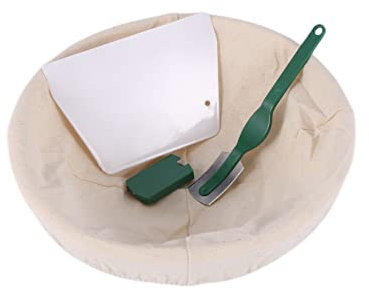 Doenfae 9 Brot Korb Set Sauerteig Einstiegs Korb + Teigschaber + Leinen Liner Tuch für Gebackenes Brot im Teig Form