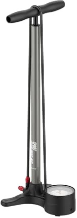 LEZYNE Sport Floor Drive 3,5 - Bomba de pie para bicicleta de alta presión con pantalla analógica de 8,9 cm – Bomba de aire duradera de 220 PSI para bicicleta de carretera – ABS-1 Pro Chuck compatible