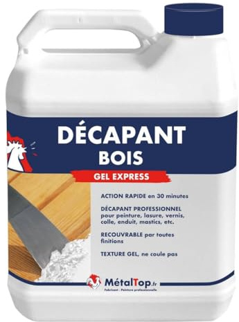 Metaltop - Decapant Bois - 20 L - Spécial peintures, vernis, lasures et vitrificateur
