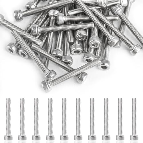 50 stycken cylindriska huvudskruvar M3 x 25 mm DIN 912 A2 V2A, rostfria skruvar V2A, skruvar med cylindriskt huvud, insexnyckelskruvar