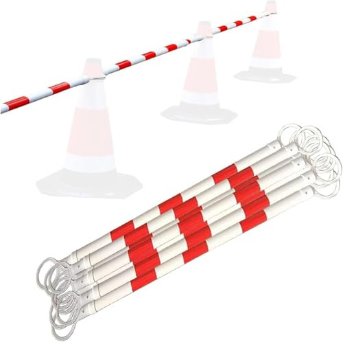 HGOuhK Conos de tráfico Cono de tráfico retráctil de 10 Pulgadas, Poste de conexión de Cono de tráfico de plástico con película Reflectante roja y Blanca