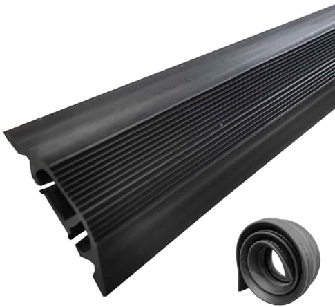 GBPLDMAQ Canalina Pavimento in PVC, Dossi Artificiali con 2 Canali, Canaline Passacavi da Pavimento Impedisce Che i Cavi Si Inciampino, Flessibile per Ufficio, Casa, Esterno