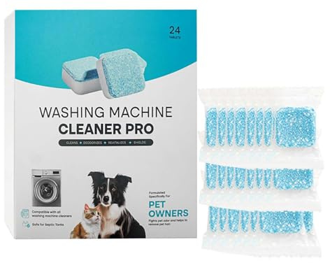 TVättmaskinsrengöringstabletter Pro-Tabletter 24-Pack for Husdjursägare, Extra Starka Mot Lukt Och Kalkavlagringar - TVättmaskinsrengöring Med Formula for Djuprengöring(1pc)