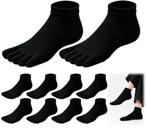 5 Piezas Calcetines de Dedos, Calcetines Cortos Deportivos, Tobilleros Invisibles con Tela Transpirable Y Diseño Antideslizante, Talla 35-42, para Senderismo Y Uso Diario Durante Todo El Año
