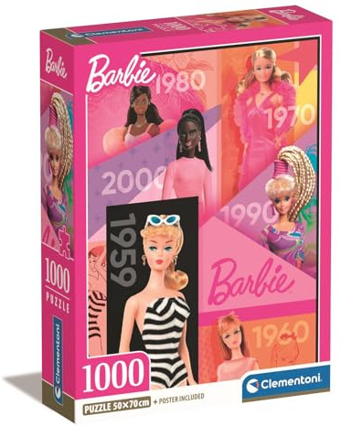 Clementoni Jigsaw Puzzle 1000pcs Barbie 65YRS - COMPACT Box