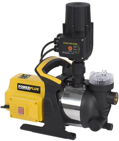 Powerplus Elektrische Wasserpumpe POWXG9565-1200 W Druckwasserpumpe, 35°C Höchsttemperatur und 3800 l/h Förderleistung, Gartenpumpe, Saugpumpe, Tauchpumpe, Gartengeräte