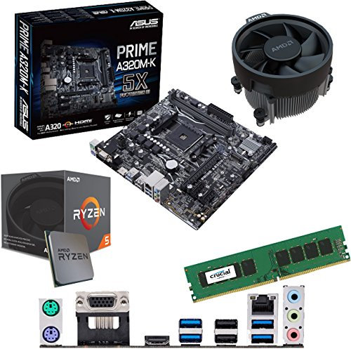 Ryzen 7 5700X 3.4GHz (Turbo 4.6GHz) 8 Core 16 Thread CPU, Prime A520M-K Motherboard & 4GB 3000Mhz DDR4 RAM Pre-Built Bundle
