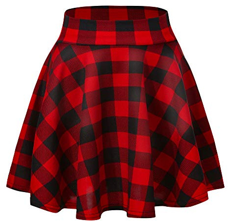 Urban CoCo Women's Basic Versatile Stretchy Flared Casual Mini Skater Skirt (M, 13)