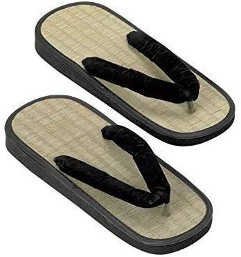 Playwell - Zapatillas para artes marciales Tatami Mat tradicionales Zori en forma de Y (sandales), negro, 40
