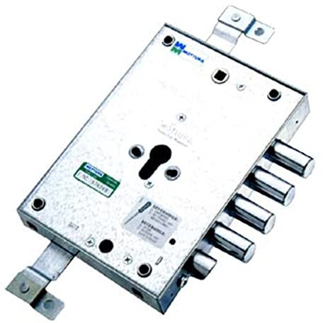 MOTTURA Serratura a Cilindro Interasse 28mm Mezzogiro Destra Anti-Intrusione Argento