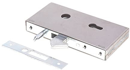 Aqbau Serratura A Gancio Con Scatola 72-60 Per Cancelli Scorrevoli | Serratura Con Scatola E Contropiastra | Per Cancello Esterno Scorrevole | Serratura Porta Scorrevole Zincata