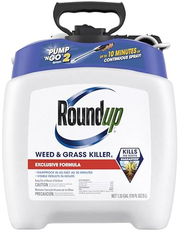 Roundup Weed and Grass Killer₄ with Pump 'N Go 2 Sprayer, Use in and Around Flower Beds, Trees & More, 1.33 gal.