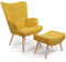 IDMarket - Fauteuil scandinave Ivar avec Repose Pieds Jaune