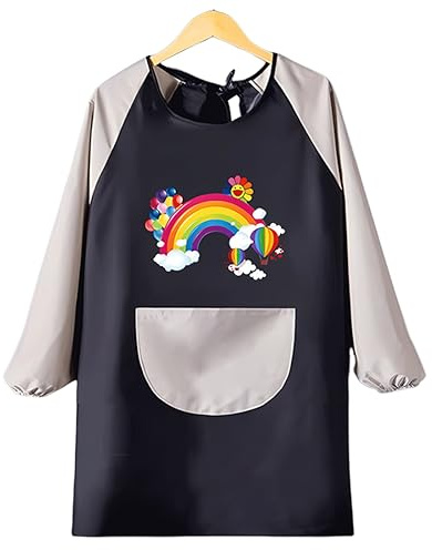 XPEX 1 Pièces Tablier Enfant Set,Tablier Peinture Enfant,Blouse Peinture Enfant,Art Smock For Kids Waterproof Artist Painting Smocks Toddler Painting Apron Avec Poche Et 2 Manche Pour Fille (C)