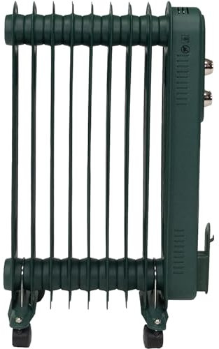 Moda Jazz Oil Filled Radiator 2000W (Green). Portable Radiator with 9 Fins (Measures D24 x W39 x H62cm). Energy-Saving Retro Style Oil Filled Radiators Free Standing - Genuine Moda Plug In Radiator