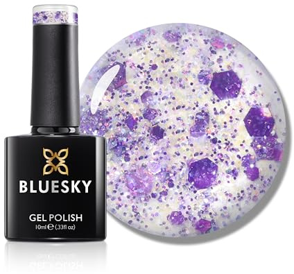 Bluesky Gel Nail Polish 10ml, Violet Sky - SPZ04, Purple Gel Nail Polish for 21 Day Manicure, Professional, Salon & Home Use, Requires Curing Under LED UV Nail Lamp