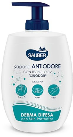 Sauber - Sapone Dermo Difesa Liquido con Azione Anti Odore, Tecnologia Sinodor, Tecnologia Skin Protector, Dermatologicamente Testato per Pelli Sensibili - 300ml