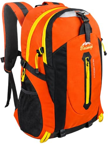 OcioDual 30L Hiking Backpack, Multifunctional Trekking Backpack, Lightweight, Waterproof, Foldable, Mountain Backpacks for Camping, Camping, Climbing, Nordic Walking, orange, 30L