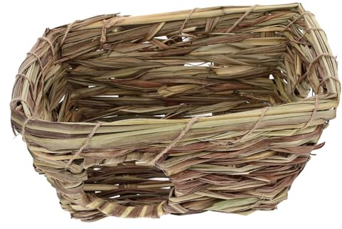 CLISPEED Nest Reed Grass Woven Hamster House for Guinea Pig Rabbit Bed Resting Supplies Random Color