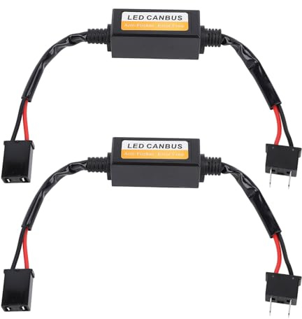 HELEVIA 2PCS H7 LED -Scheinwerferdecoder, Wasserfestes Plug -and -Play -Anti -Flicker -Canbus -Fehler -Decoder, das Flackern für Alle H7 -Scheinwerfermodelle