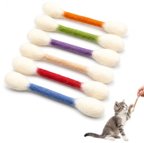 Zosutetoxo 6-pack kattleksak bomullspinnar med kattmynta, tuggleksaker för huskatter gigantiska kattungar tuggpinnar (flerfärgad)
