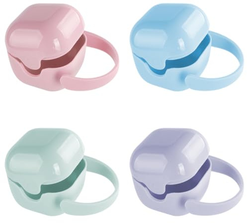 HAPINARY Porta Ciuccio 4 Pezzi in Pp Manico, Contenitore Portatile per Pacifier, Protegge e Mantiene Pulito, per Uso Outdoor Borsa Colore Casuale