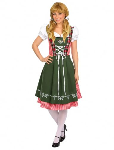 Yummy Bee Oktoberfest Outfit Women – Dirndl Dress Bavarian Beer Maid Costume – Fancy Dress Adults – Sexy Halloween Costume Women – Plus Size 6-16 (6-8, Tartan)