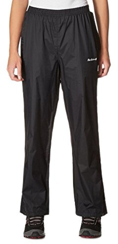Peter Storm Women’s Packable Pants with Elasticated Waist & Stuff Sack, Waterproof, Breathable & Lightweight Over Trousers (UK, Numeric, 20, Regular, Regular, Black)
