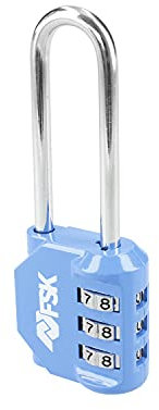 CANDADO COMBI.3 DÍG. ARCO ALTO AZUL