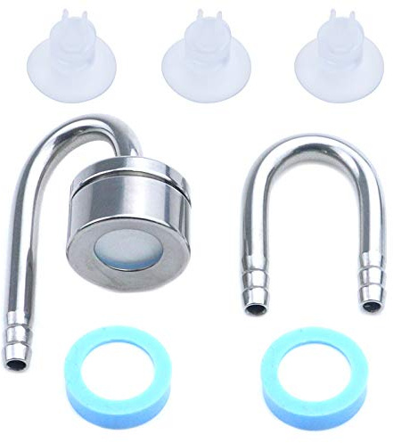 MY MIRONEY CO2 Atomizer Stainless Steel Bubble Diffuser with Suction Cup and Replacement Ceramic Disc with Suction Cup and Replacement Ceramic Disc