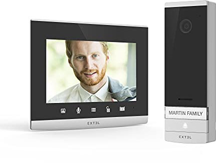 EXTEL Visiophone filaire connecté Extel Connect 2 ultra plat facile a installer connecté smartphone ou depuis votre moniteur 7' tactile vision nocturne wifi