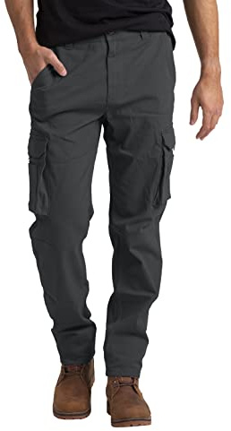 westAce Men's Cargo Work Trousers Casual Stretch Cotton Heavy Duty Relaxed Fit Durable Safety Multi Pockets Construction Work Hiking Combat Work Utility Cargo Pants 32W-44W (Dark Grey, 32W / 30L)