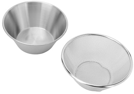 Set di Colini per Colino in Acciaio Inox, Set di Scodelle, Scarico, Lavaggio, Riso, Preparazione di Verdure, Colini da Cesto di Frutta, Cestello di Drenaggio, Filtraggio,
