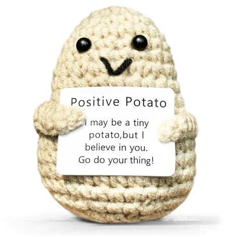 KIAYOO Pomme de Terre Positive, Cadeau Femme Homme Couple Decoration Maison, Anniversaire Personnalisé, Noël, Nouvel an Encouragement Réconfort Gadget Utile Rigolo Peluche