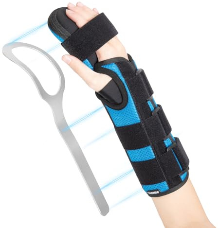 YiYame Supporto notturno per mano a riposo, tutore polso per tunnel carpale, tendinite, supporto per polso e mano per lesioni al polso, tendinite, mano colpita da ictus, Mano destra, M