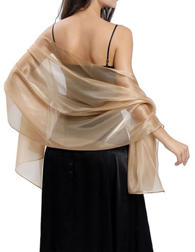 JDCMEI Stola Damen, 200 x 70 cm Chiffon Schal Stola Damen, Soft Chiffontücher Leichter Schultertuch Elegante Halstuch für Abendkleid Multifunktional Chiffon Schal Shawl für Abend Party Täglich Passend