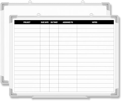 Lincia Aluminum Frame Dry Erase Board with Lines, Double Sided Wall-Mounted Whiteboard for Scheduling, to Do Lists & Weekly Planning, Reusable Calendar for Home & Work(Project Planning Board,24x18)