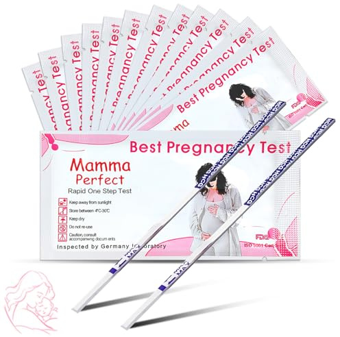 20 pcs Prueba de embarazo Ultratemprana, Detección temprana test, Detección Rápida en 3-5 Minutos (Rosa oscuro)