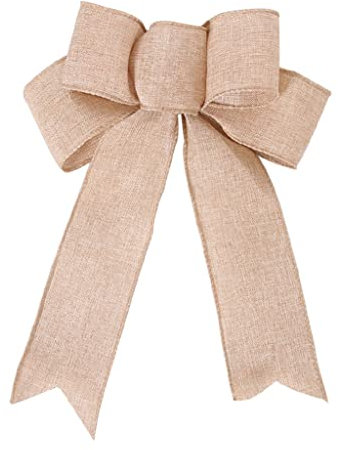 YAOGUI Weihnachtsbaumschleife, gestreift, Elch, langes Band, vorgebundene Schleife, Dekoration, Weihnachtsbaumschleife, Silber