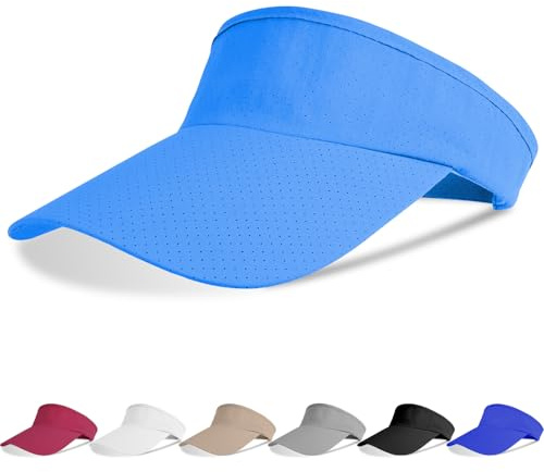 Aomig Solskärm keps, sport solskärm hattar nät snabbtorkande golfkeps, enkel tom topp basebollkeps justerbar sport vardaglig keps, andningsbar hästsvans baseballhatt, unisex tennis sommar visir hattar