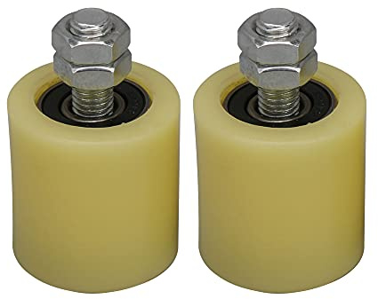 Cnbtr M12 48 x 50 mm PP acciaio cuscinetto a rulli guida ruota con cuscinetto 6201 inserto per cancello elettrico, confezione da 2
