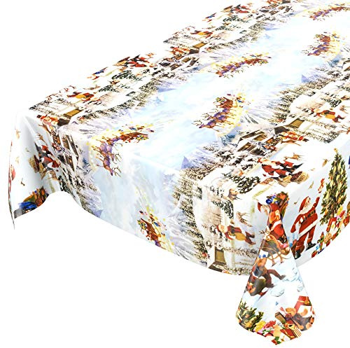 ANRO Wachstuchtischdecke Wachstuch Wachstischdecke Tischdecke Weihnachten Tag Weihnachtsbaum abwaschbar wasserabweisend Gartentischdecke Meterware pflegeleicht Lotuseffekt 100x140cm