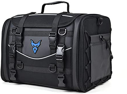 FUUBAMB00 wasserdichte Motorrad-Hecktasche, Multifunktions-Rücksitztasche, Motorrad-Rucksack mit Hoher Kapazität, Topcase, Gepäckaufbewahrungstaschen,Blue,43 * 33 * 31cm