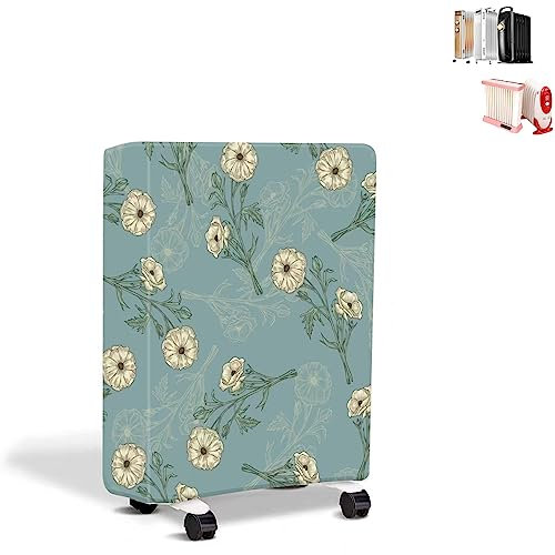 QISUO Guardapolvo del Radiador Lleno de Aceite Motivo Verde Oscuro Resistente a Arañazos/Manchas, Cubierta Decorativa para Calefactores Eléctricos, Alta Resistencia a la Tracción