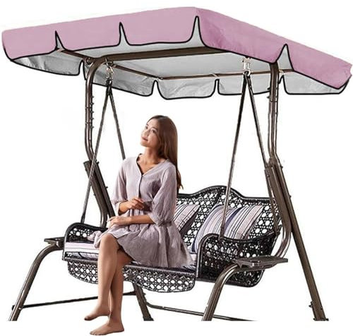 Swing Canopy Replacement Cover, 2-3 Seater Waterproof Top Cover Outdoor Swing Canopy Replacement Porch Top Cover for Patio Swing Garden Swing Outdoor (Color : Pink, Size : 77x49x6inch)
