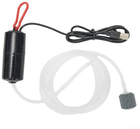 Mute USB Mini Aquarium Belüfter Tragbar und Zuverlässig, 4 Farben erhältlich (Schwarz)