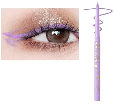 Waterproof Eyeliner Pencil | Twistable Soft & Smudge-Proof Makeup Pen | Long-Lasting Creamy Eye Liner for Waterline & Eye Definition | Metallic & Matte Shades for Women - Lilac